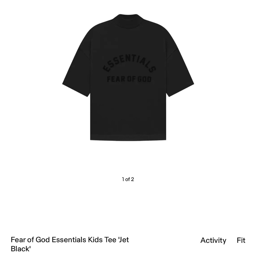 Fear of God Essentials Black Short Sleeve Tee